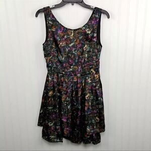 Jack Womens Size Small Sleeveless Fit & Flare Pleated Watercolor Skater Dress